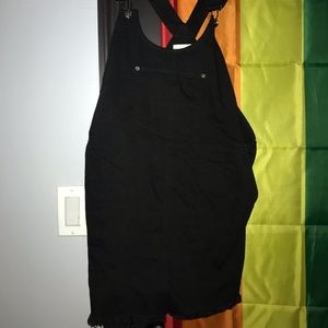 Black denim jumper dress